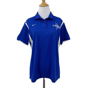 Nike Polo Shirt Womens M Medium Athletic Blue USA Archery Easton Foundations Top